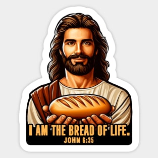 John 6:35 I Am The Bread Of Life Sticker